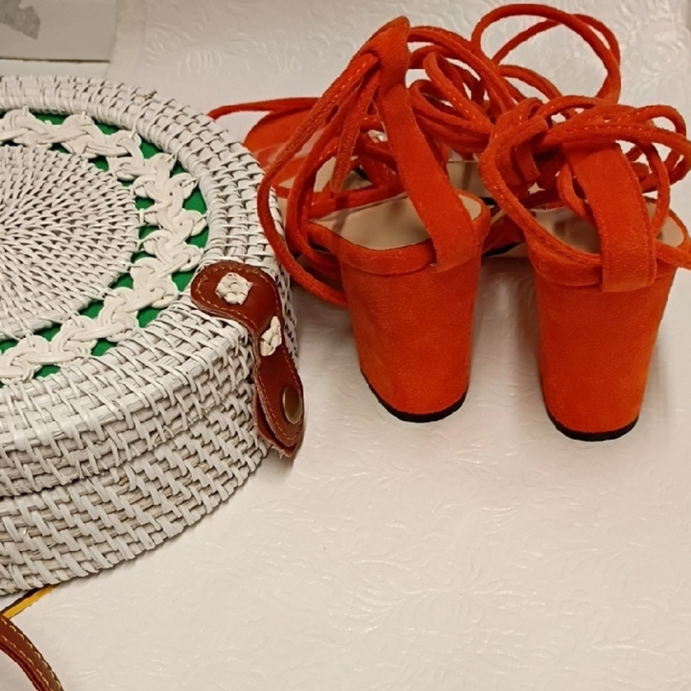 Amazon Essentials Vibrant Orange Strappy Sandals - image 9